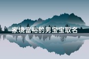 家境富裕的男宝宝取名