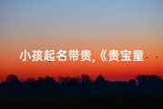 小孩起名带贵,《贵宝童趣：寓意吉祥的宝宝名字精选》