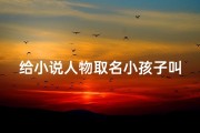 给小说人物取名小孩子叫什么,《寻名记：小孩子的奇幻命名之旅》