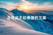 去寺庙不拍佛像的文案