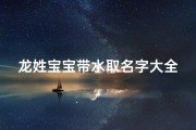 龙姓宝宝带水取名字大全(姓龙大气的男宝宝名字)