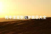 狗年宝宝取名字禁忌大全(属狗宝宝取名的喜忌注意事项)