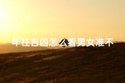 年柱吉凶怎么看男女准不准,年柱看命