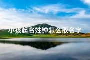 小孩起名姓钟怎么取名字
