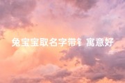 兔宝宝取名字带钅寓意好的字