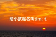 给小孩起名叫tim;《Tim：寓意阳光的宝贝名字》