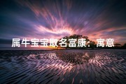 属牛宝宝取名富康：寓意吉祥，健康成长