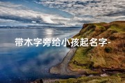 带木字旁给小孩起名字-宝宝起名带木字旁的名字大全