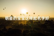 明星的宝宝这样起名字好听吗、明星的宝宝的小名