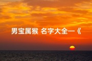 男宝属猴 名字大全—《猴宝宝承起：男孩名字的独特韵味》