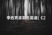 季姓男孩取名霸道(《2024年新生季里逍：探寻名字中的诗意与远方》)