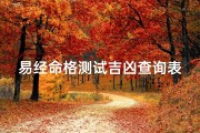 易经命格测试吉凶查询表,《易经命格吉凶速查：揭秘命运之谜》