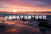 小孩起名字选哪个好听的