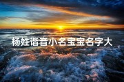 杨姓谐音小名宝宝名字大全;姓杨的谐音小名