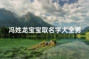冯姓龙宝宝取名字大全男孩;冯姓宝宝好听的名字