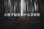 小孩子起名叫什么字好听