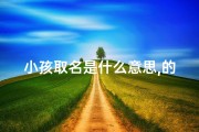 小孩取名是什么意思,的真相：揭秘小孩取名背后的含义