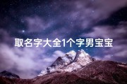 取名字大全1个字男宝宝(男孩取一个字的单名)
