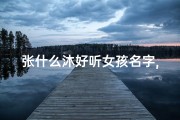 张什么沐好听女孩名字,《张沐龙宝宝取名大全：男孩名字精选集》