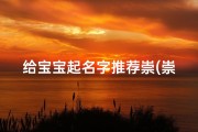 给宝宝起名字推荐崇(崇字取名男孩有寓意属龙最搭的名字有哪些 )