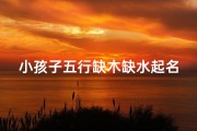 小孩子五行缺木缺水起名_五行缺木缺水宝宝，取名之道探秘