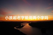 小孩起名字能用两个字吗(给孩子取名可以两个字吗)