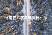 《唐艺八字命理揭秘：命运轨迹深度解析》
