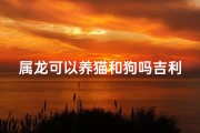 属龙可以养猫和狗吗吉利吗_属龙可以养猫吗？