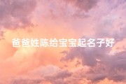 爸爸姓陈给宝宝起名子好吗(爸爸姓陈妈妈姓姜该怎么给宝宝取名字)