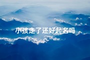 小孩走了还好起名吗