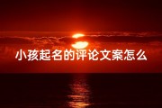 小孩起名的评论文案怎么写—《童趣盎然：探寻小孩起名的独特魅力》