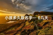 小孩多久取名字—《几天之内，小孩新名字诞生记》