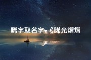 晞字取名字-《晞光熠熠，蛇宝宝闪耀新生》