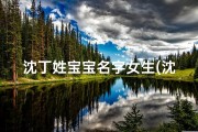 沈丁姓宝宝名字女生(沈丁姓宝宝名字女生怎么取)