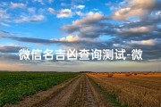 微信名吉凶查询测试-微信吉凶一测，运势揭秘