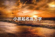 小孩起名高万字