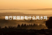 客厅装隔断有什么风水吗,客厅装隔断的风水讲究：布局宜忌全解析