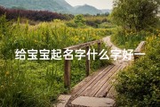 给宝宝起名字什么字好一点(给男宝宝取名中间带什么字好)