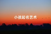 小孩起名艺术