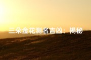 三朵金花测名吉凶：揭秘取名奥秘，好运相伴一生