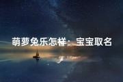 萌萝兔乐怎样：宝宝取名指南
