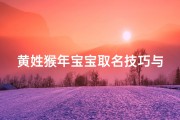 黄姓猴年宝宝取名技巧与吉祥名字推荐，助您为孩子起个如意好名