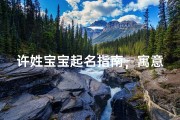 许姓宝宝起名指南，寓意深远的名字大全
