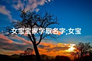 女宝宝家字取名字;女宝宝小屋命名宝典：温馨创意大全