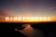 给小孩起名姓邹的字怎么取_《邹姓宝宝起名：寓意美好，独具匠心》