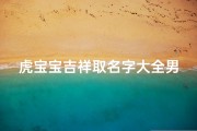 虎宝宝吉祥取名字大全男(200个吉祥的男孩名字大全,属虎男宝宝的名字大全)