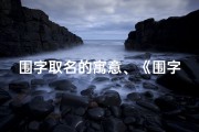 围字取名的寓意、《围字取名：揭秘男孩名字中的吉凶奥秘》