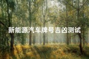 新能源汽车牌号吉凶测试,新能源车牌号码吉凶测试