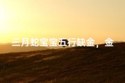 三月蛇宝宝五行缺金，金玉良缘好名字推荐