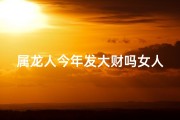 属龙人今年发大财吗女人;属龙的女人今年财运怎么样